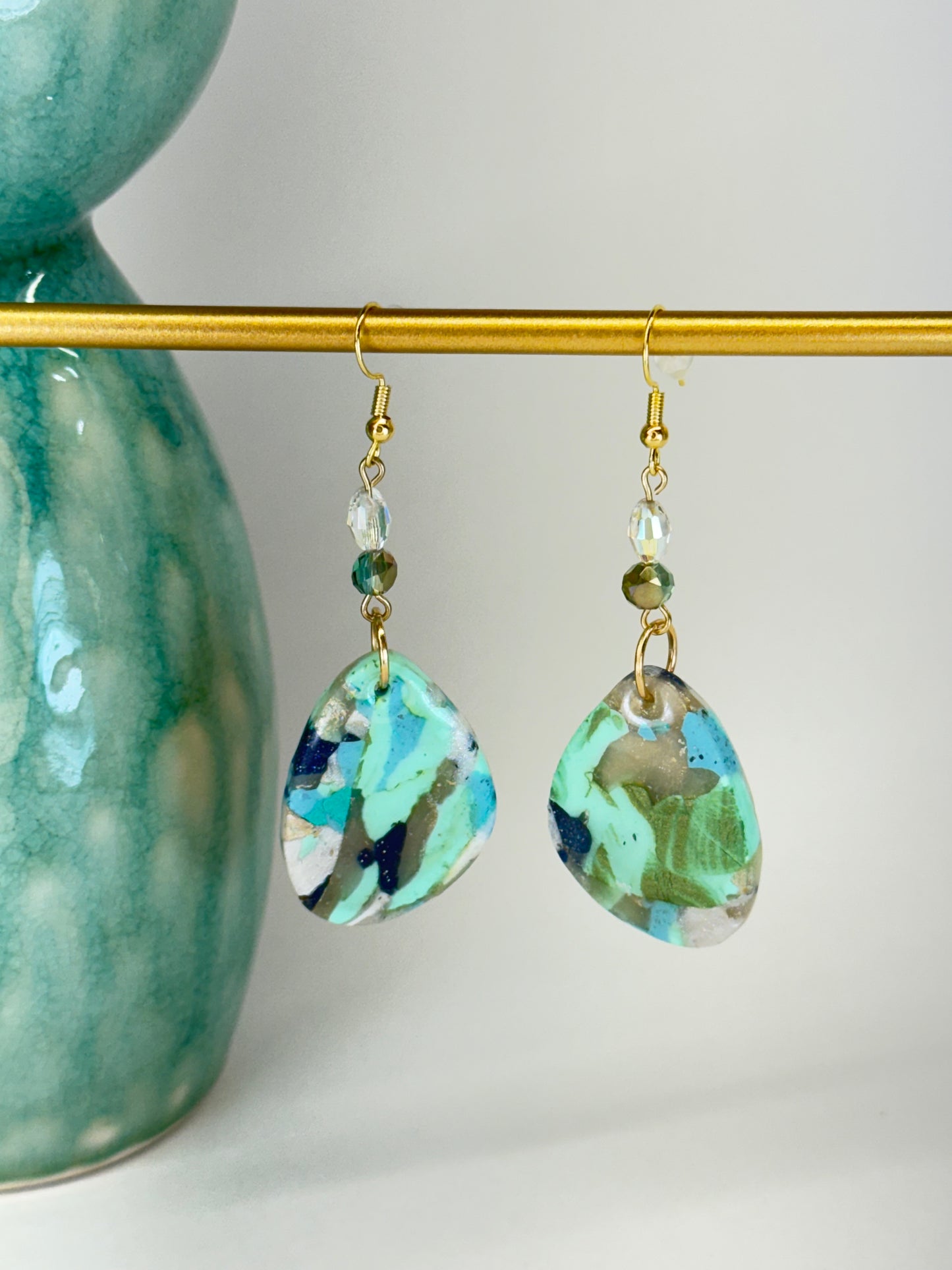 Texas Turquoise Crystal Earrings