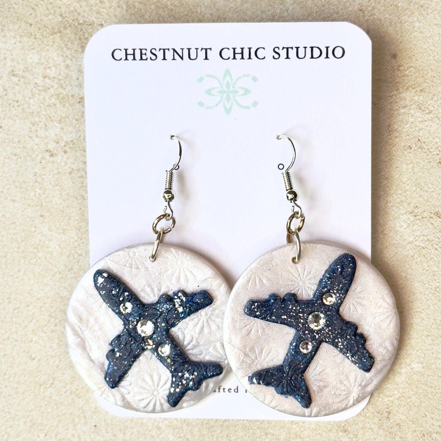 Airplane Earrings, Polymer Clay Earrings, Aviation Earrings, Airplane Clay Earrings