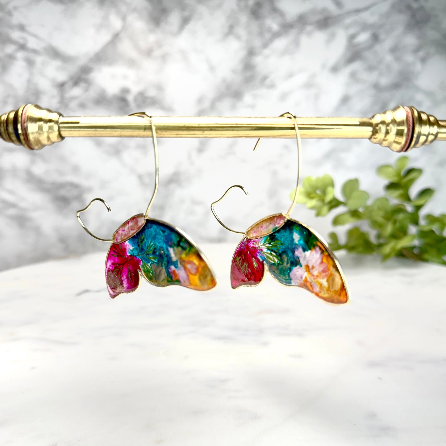 Hope Butterfly Wire Frame "Stained Glass" Earrings in Gold Butterfly Earrings Chestnut Chic Studio
Handmade Earrings Resin Earrings
3D butterfly earrings artisan
butterfly earrings