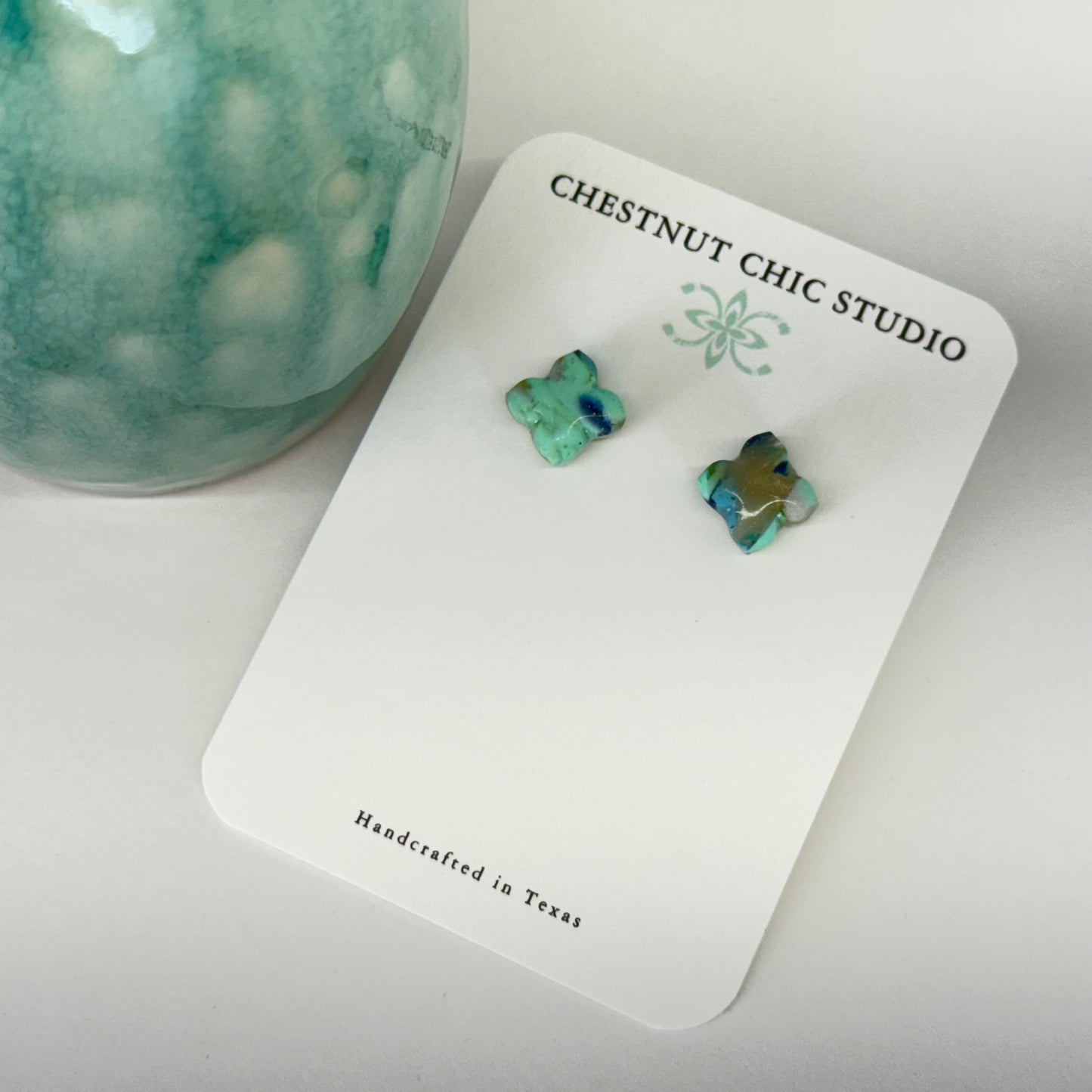Texas Turquoise Florette Stud Earrings 3