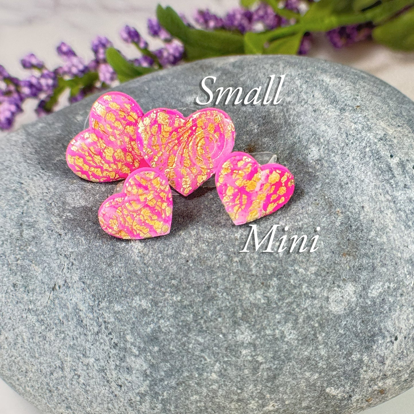 Elsa Floral Heart Stud MINI STACK Earrings in Gold