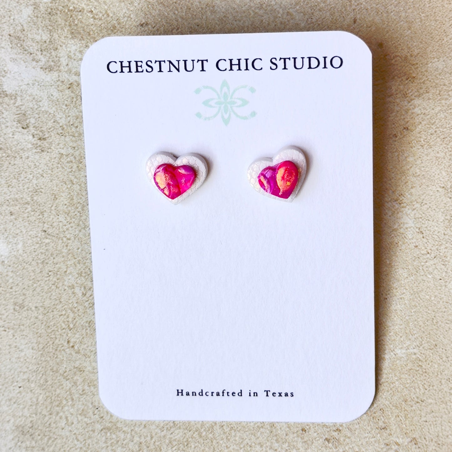 Polymer Clay Heart Earrings, Red, Pink and White Earrings, Kids Earrings, Adult Earrings