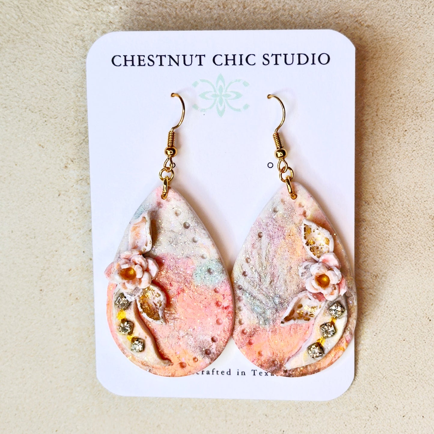 Bridal Earrings, Mothers Day Earrings, Pastel Floral Earrings, Polymer Clay Earrings