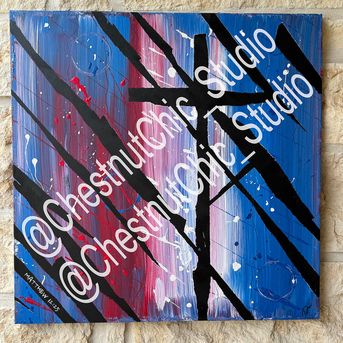 Patriotic Cross Earrings Christian Earrings Painting Charlie Kirk Matthew 12:25