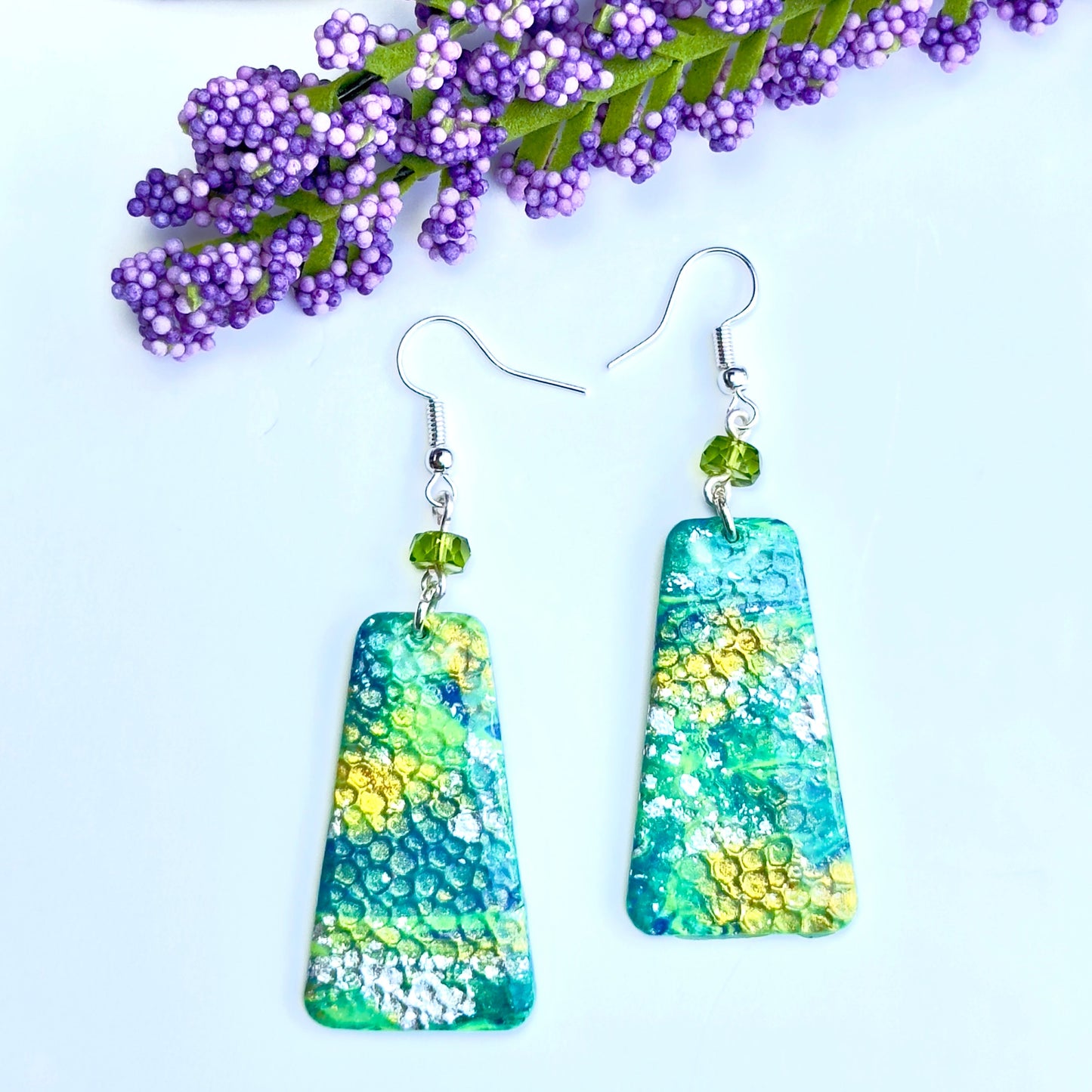 metallic polymer clay earrings