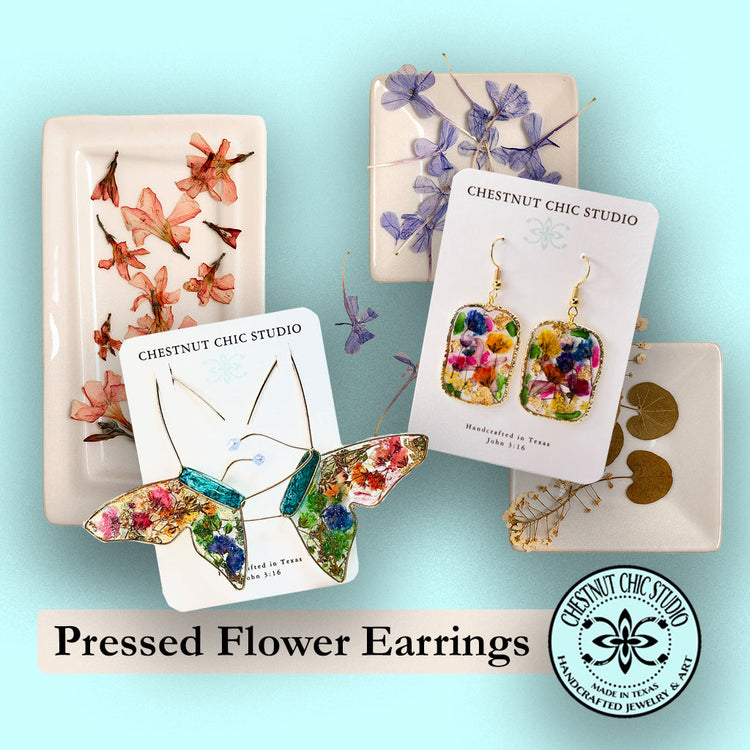 Dried Pressed Flower Earring Collection