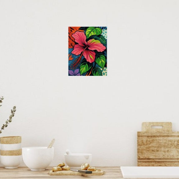 Bring the spirit of Hawaii into your space with this original artwork, inspired by my own photography of this brilliant Pink Hibiscus Flower. Vivid colors and playful energy make this piece a striking addition that brightens any room and compliments any decor.