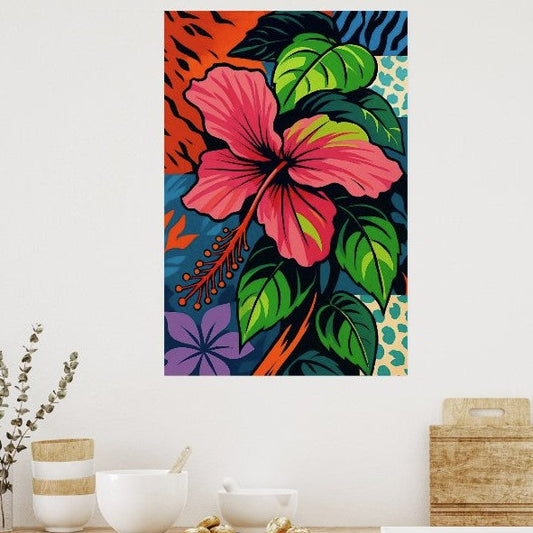 Bring the spirit of Hawaii into your space with this original artwork, inspired by my own photography of this brilliant Pink Hibiscus Flower. Vivid colors and playful energy make this piece a striking addition that brightens any room and compliments any decor.