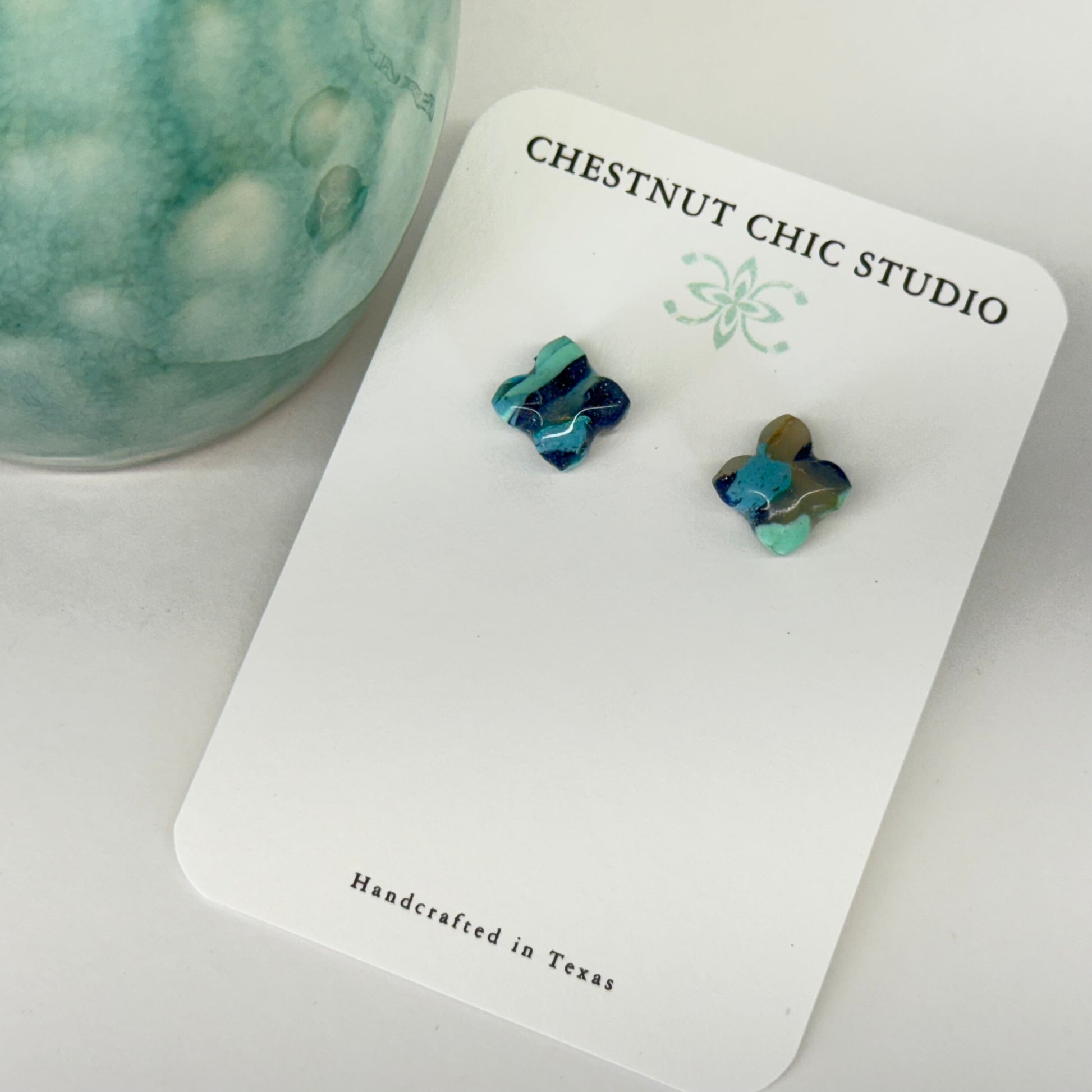 Texas Turquoise Florette Stud Earrings 2