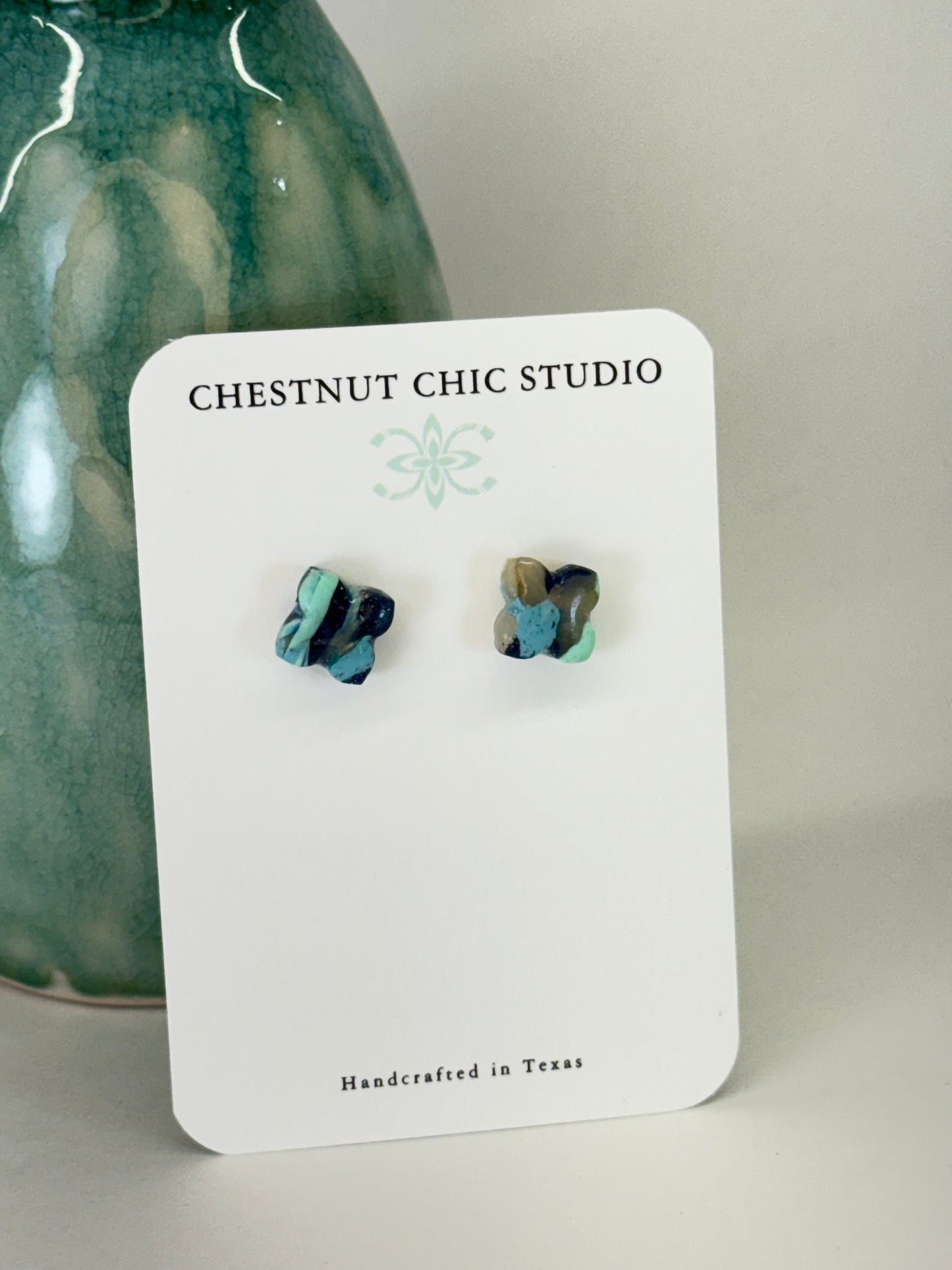 Texas Turquoise Florette Stud Earrings 2