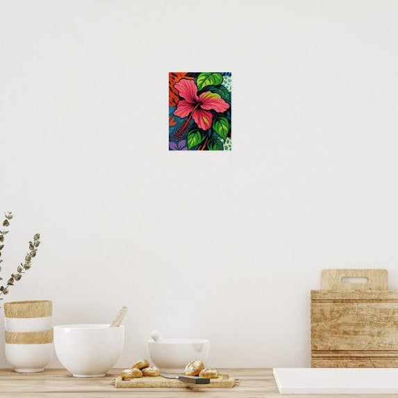 Bring the spirit of Hawaii into your space with this original artwork, inspired by my own photography of this brilliant Pink Hibiscus Flower. Vivid colors and playful energy make this piece a striking addition that brightens any room and compliments any decor.
