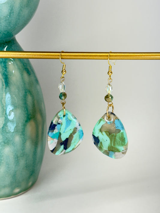 Texas Turquoise Crystal Earrings 