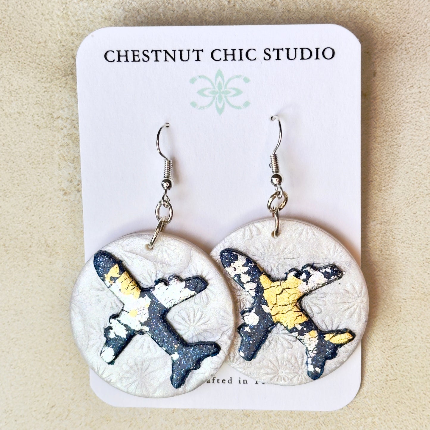 Airplane Earrings, Polymer Clay Earrings, Aviation Earrings, Pilot Earrings