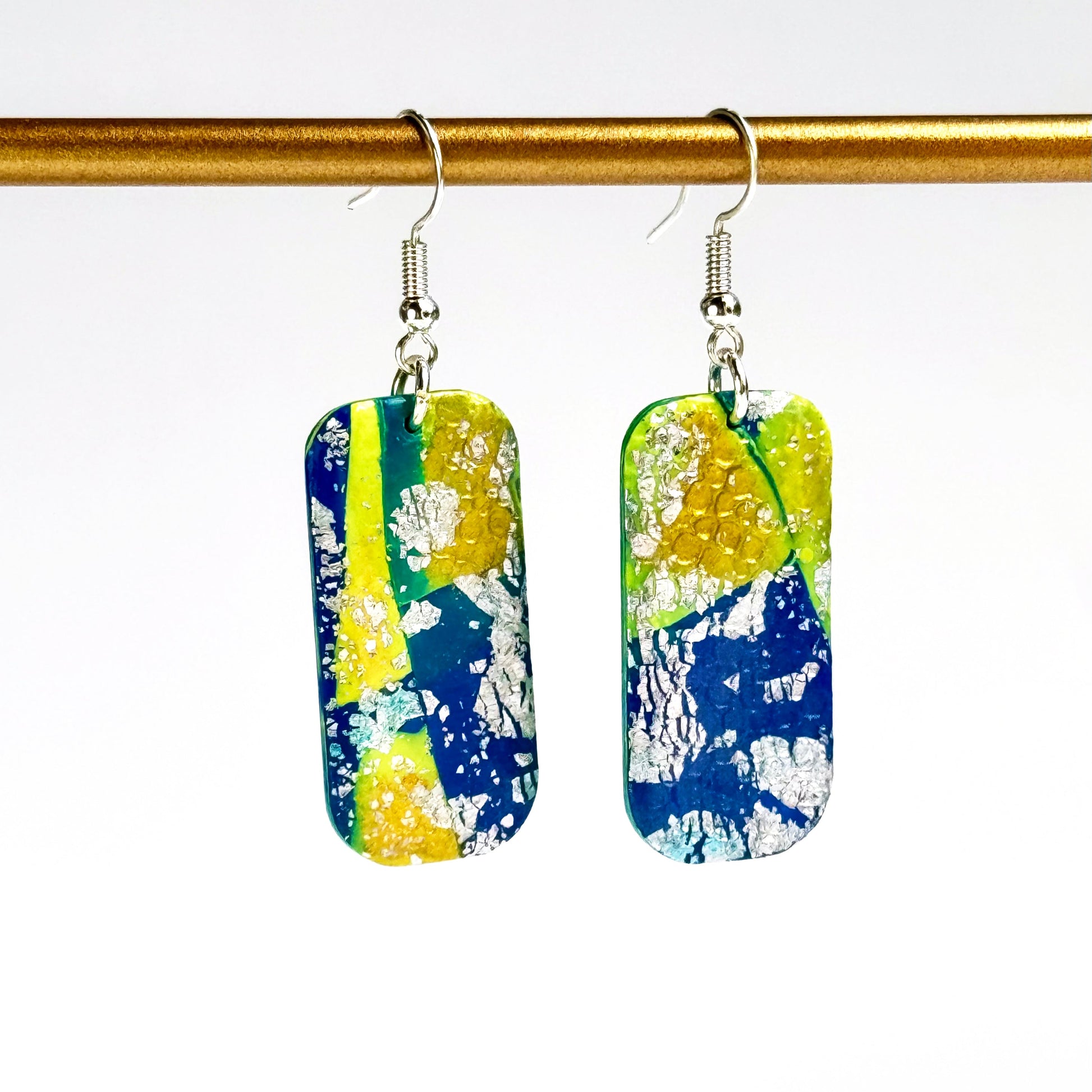 Blue and Gold Earrings, Michigan Color Earrings, Ukraine Earrings