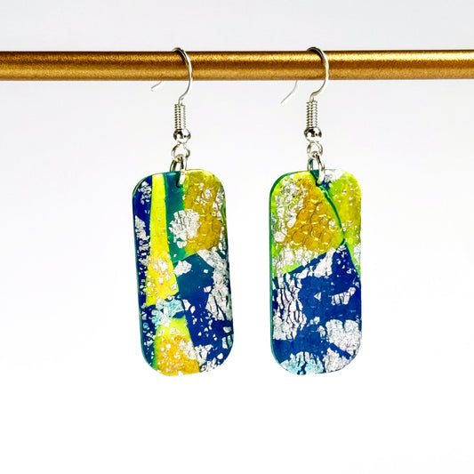 Blue and Gold Earrings, Michigan Color Earrings, Ukraine Earrings