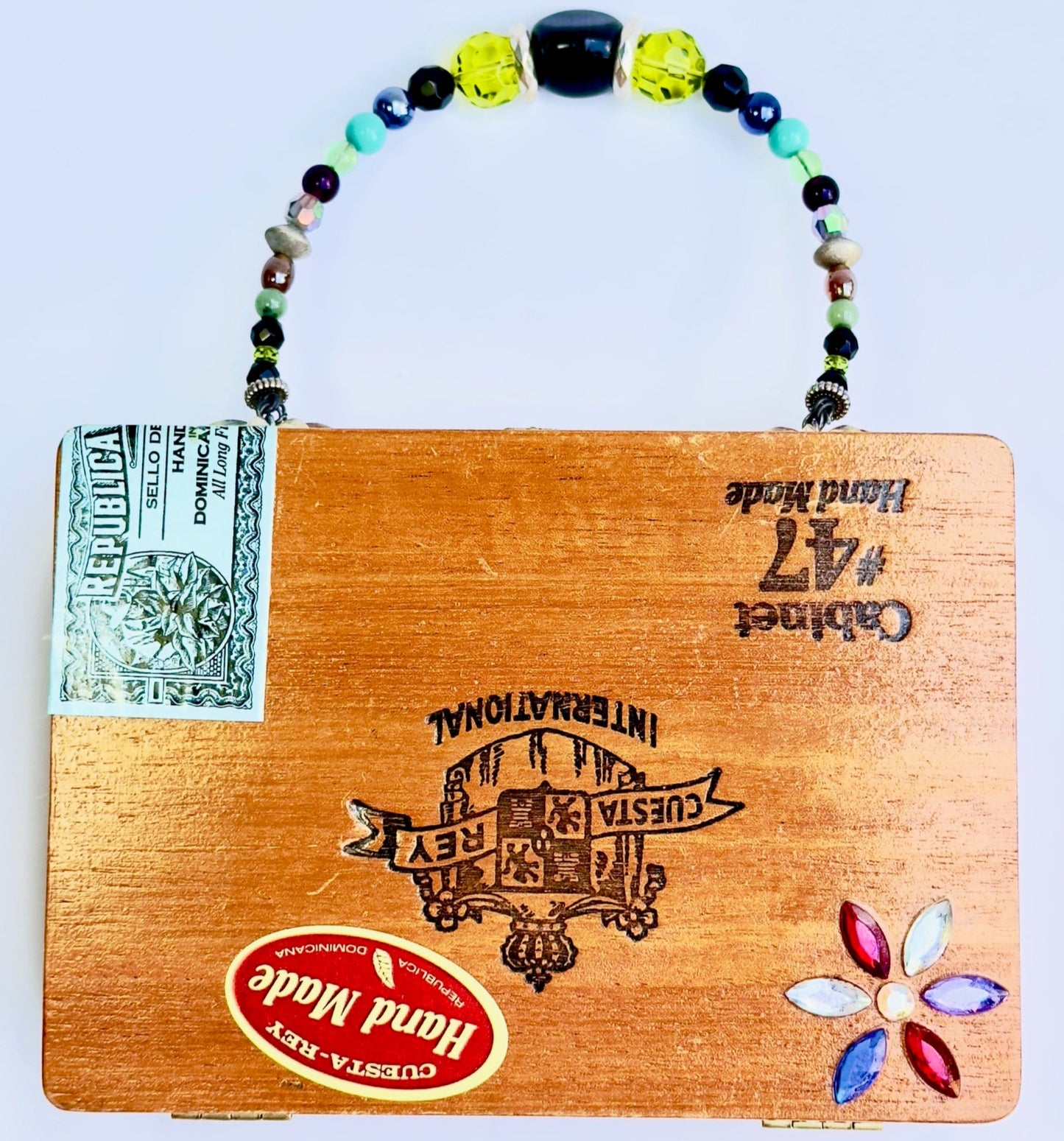 Chestnut Chic Studio Cigar Box Purse, Motorsports Purse, Motorcycle Handbag, Vintage Handmade Cigar Box Purse, Unique Handbag, Custom Vintage Purse