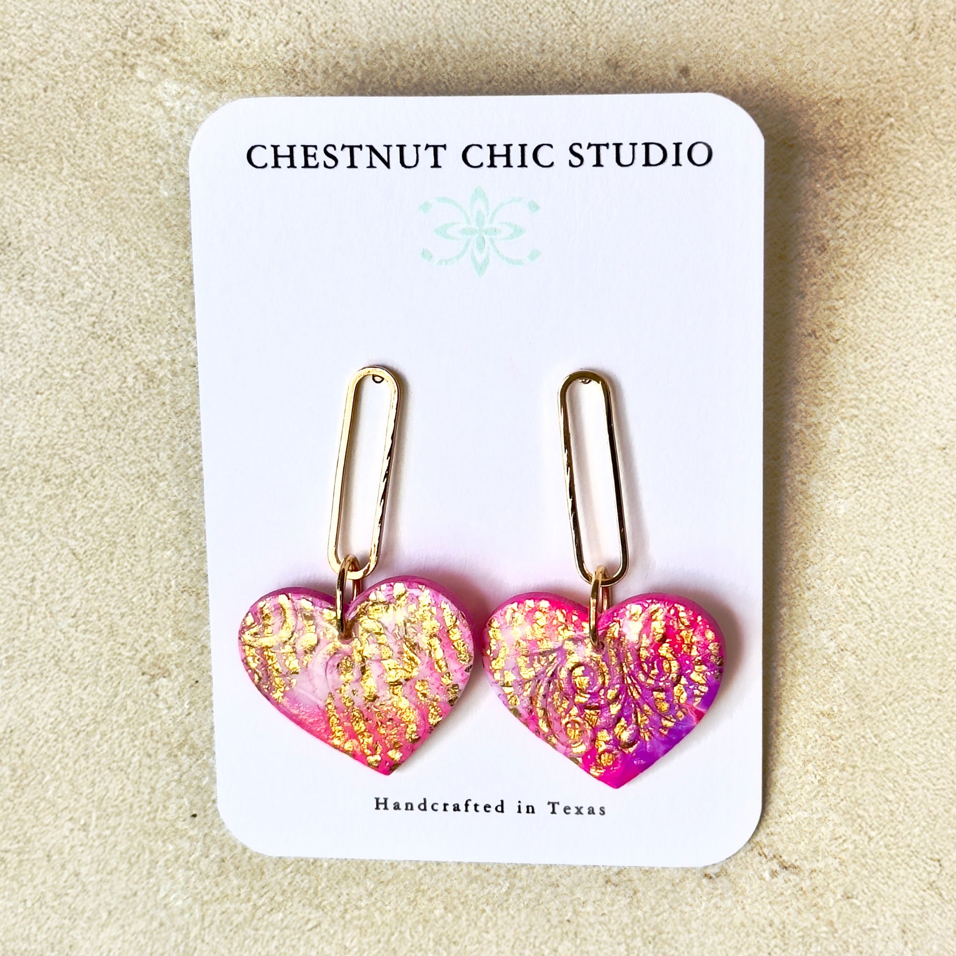 Polymer Clay Heart Earrings, Valentine's Day Earrings, Heart Earrings