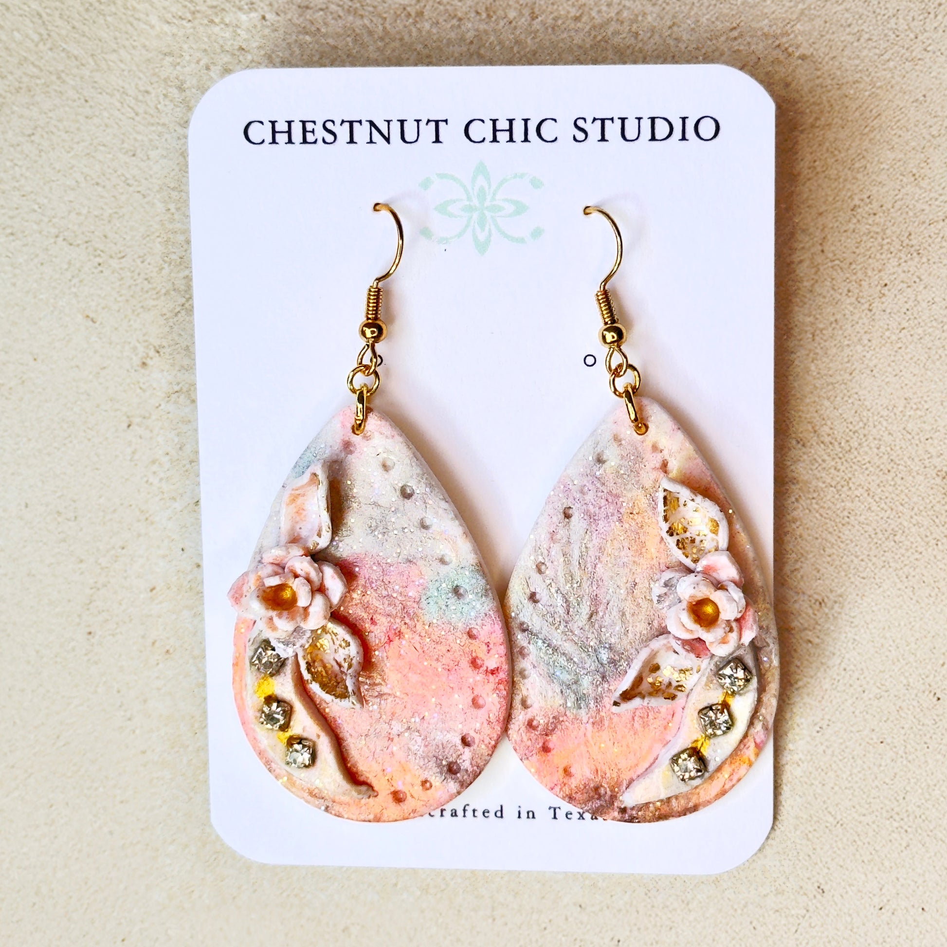 Bridal Earrings, Mothers Day Earrings, Pastel Floral Earrings, Polymer Clay Earrings