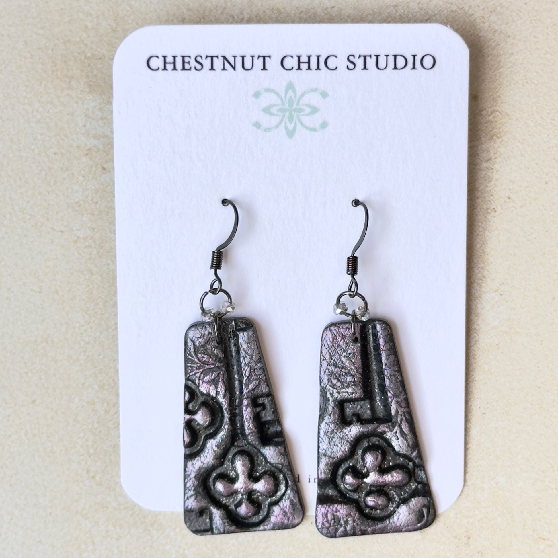 Black Modern Earrings, Polymer Clay Earrings, Punk Earrings, Unique Earrings