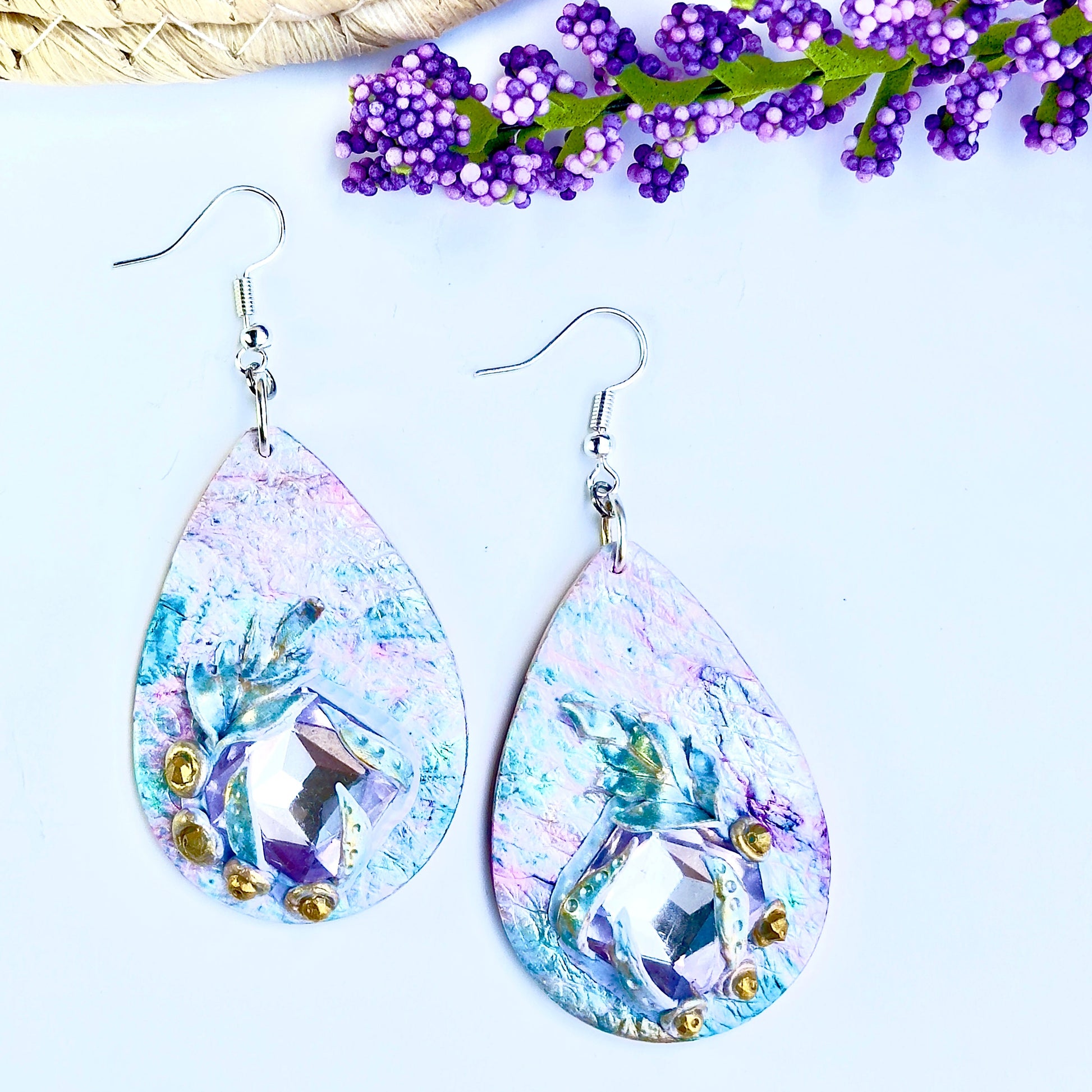 polymer clay earrings, chestnut chic studio