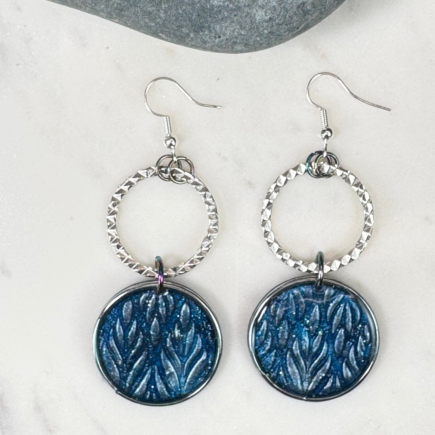 Sofia Blue Drop Earrings in Silver
