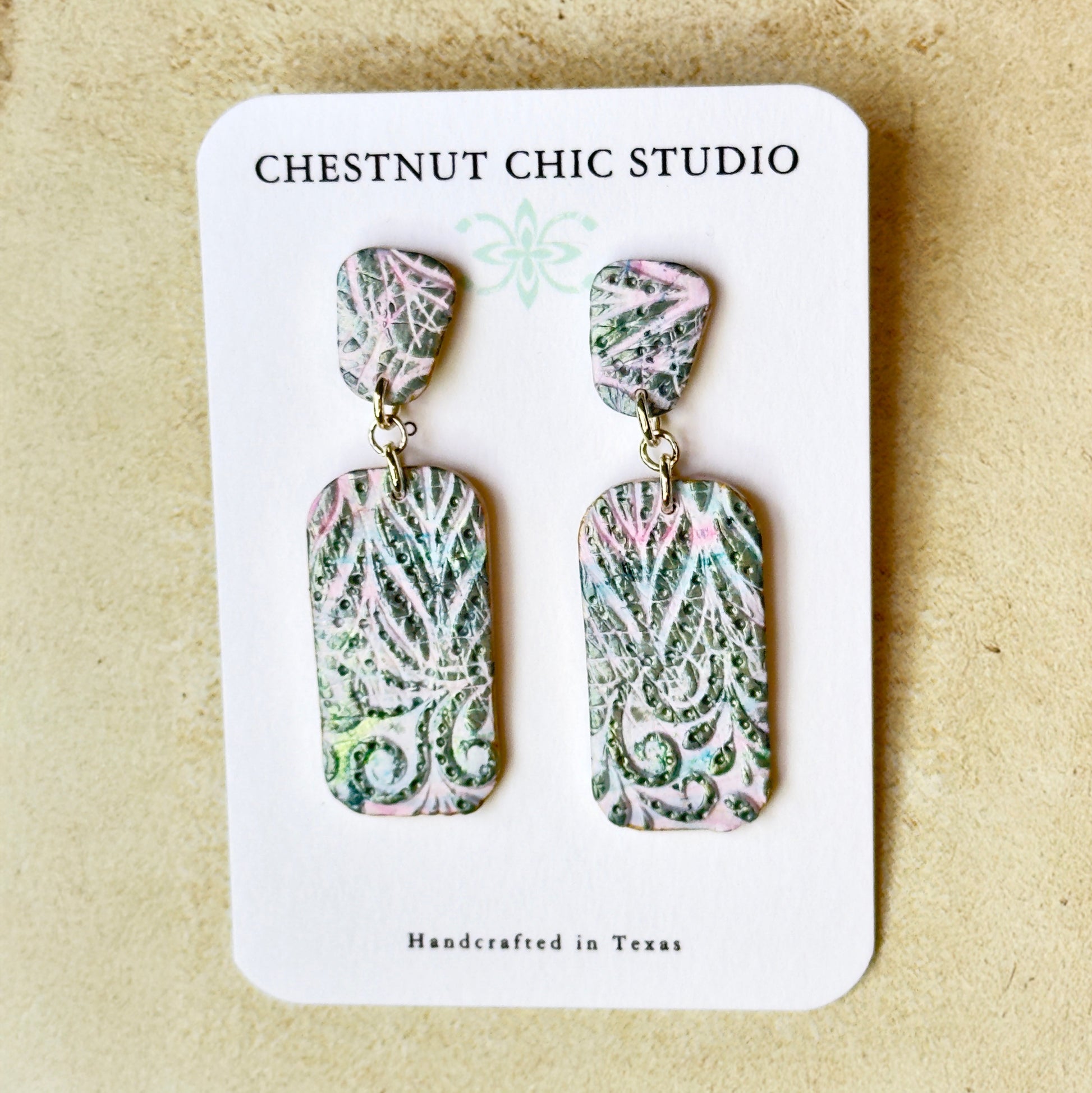 Tayla Cotton Candy Pastel Drop Earrings in Silver