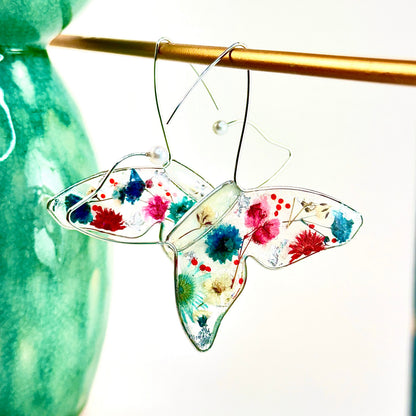 Custom one-of-a-kind butterfly earrings for July 4th by Chestnut Chic Studio